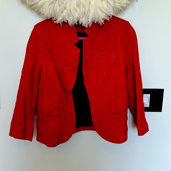 Brand new in bag Zadig and Voltaire red leather blazer - Picture 1 of 10